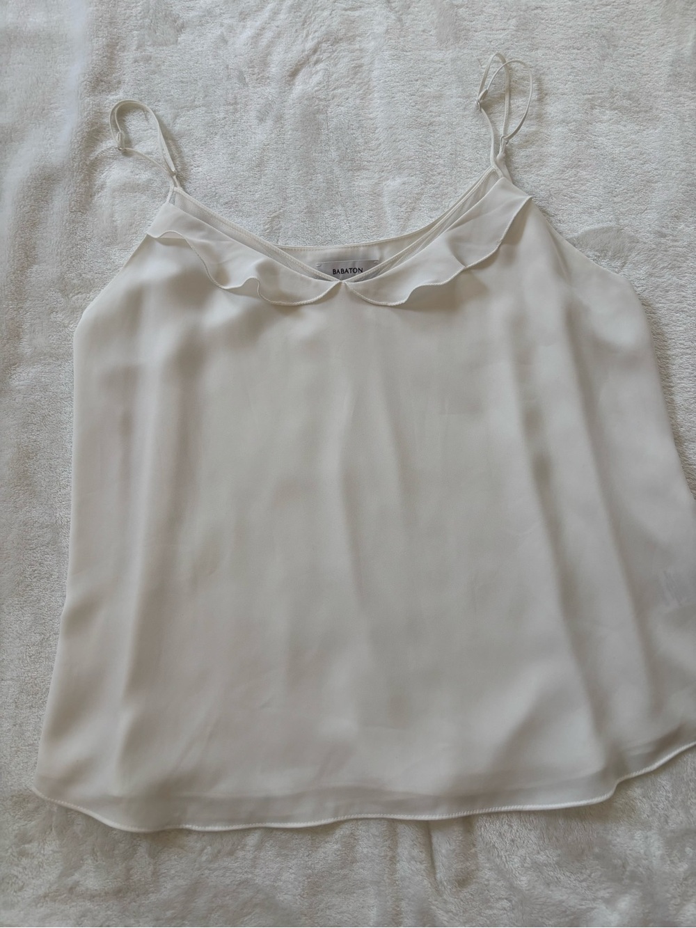 Aritzia Babaton sleeveless ruffle top